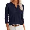image:imageANRABESS Womens Henley Sweaters Long Sleeve Knit Shirts  Business Casual Button Pullover Sweater Tops Cozy Soft Lightweight 2026 Trendy Work amp Daily Outfits Fall Winter ClothingNavy Blue