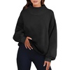 image:imageANRABESS Womens Oversized Sweatshirts Mock Neck Pullover  Cozy Fleece Long Sleeve Tops Casual Daily Wear Going Out amp Preppy Loose Fit 2026 Fall Winter Trendy OutfitsBlack
