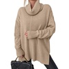 image:imageANRABESS Womens Oversized Turtleneck Tunic Sweater  Chunky Soft Batwing Pullover Side Hem Split Knit Tops Dressy Casual Work Office Clothes for Fall Winter TransitionTan