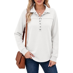 image:imageANRABESS Sweatshirt for Women Long Sleeve Polo Shirts  Grommet HalfPlacket Tunic Tops HighLow Curved Hem Pullover Dressy Business Casual Classic Vintage Fall OutfitsWhite