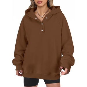 image:imageANRABESS Womens Oversized Hoodies V Neck Henley Sweatshirts  Long Sleeve Button Pullover Soft Cozy Fleece Warm Fabric Casual Teen Girls Y2K Clothes Fall Winter Fashion OutfitsCoffee