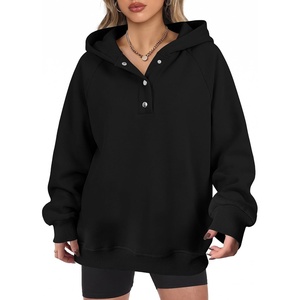 image:imageANRABESS Womens Oversized Hoodies V Neck Henley Sweatshirts  Long Sleeve Button Pullover Soft Cozy Fleece Warm Fabric Casual Teen Girls Y2K Clothes Fall Winter Fashion OutfitsBlack