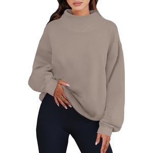 image:imageANRABESS Womens Oversized Sweatshirts Mock Neck Pullover  Cozy Fleece Long Sleeve Tops Casual Daily Wear Going Out amp Preppy Loose Fit 2026 Fall Winter Trendy OutfitsKhaki