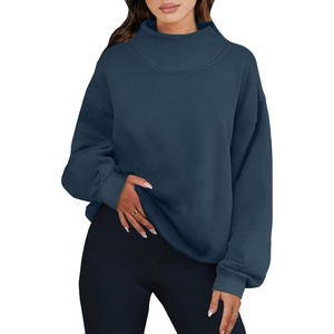 image:imageANRABESS Womens Oversized Sweatshirts Mock Neck Pullover  Cozy Fleece Long Sleeve Tops Casual Daily Wear Going Out amp Preppy Loose Fit 2026 Fall Winter Trendy OutfitsDark Navy Blue