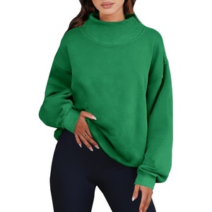 image:imageANRABESS Womens Oversized Sweatshirts Mock Neck Pullover  Cozy Fleece Long Sleeve Tops Casual Daily Wear Going Out amp Preppy Loose Fit 2026 Fall Winter Trendy OutfitsGreen