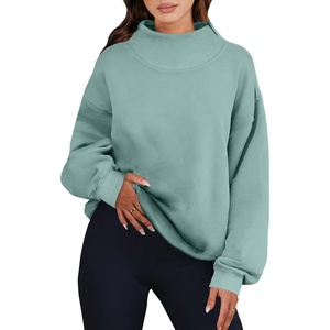 image:imageANRABESS Womens Oversized Sweatshirts Mock Neck Pullover  Cozy Fleece Long Sleeve Tops Casual Daily Wear Going Out amp Preppy Loose Fit 2026 Fall Winter Trendy OutfitsLight Green
