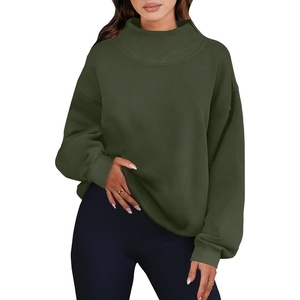 image:imageANRABESS Womens Oversized Sweatshirts Mock Neck Pullover  Cozy Fleece Long Sleeve Tops Casual Daily Wear Going Out amp Preppy Loose Fit 2026 Fall Winter Trendy OutfitsOlive