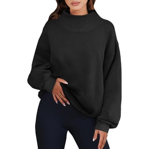 image:imageANRABESS Womens Oversized Sweatshirts Mock Neck Pullover  Cozy Fleece Long Sleeve Tops Casual Daily Wear Going Out amp Preppy Loose Fit 2026 Fall Winter Trendy OutfitsBlack