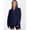 image:imageANRABESS Hoodies for Women Oversized Quarter Zip Pullover  Cozy Drawstring Fleece Tunic SweatshirtLoose Fit Long Sleeve With Side Split Casual amp Daily Leggings Outfits Spring amp FallNavy Blue