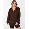 image:imageANRABESS Hoodies for Women Oversized Quarter Zip Pullover  Cozy Drawstring Fleece Tunic SweatshirtLoose Fit Long Sleeve With Side Split Casual amp Daily Leggings Outfits Spring amp FallCoffee