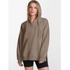 image:imageANRABESS Hoodies for Women Oversized Quarter Zip Pullover  Cozy Drawstring Fleece Tunic SweatshirtLoose Fit Long Sleeve With Side Split Casual amp Daily Leggings Outfits Spring amp FallLight Khaki