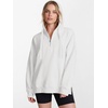 image:imageANRABESS Hoodies for Women Oversized Quarter Zip Pullover  Cozy Drawstring Fleece Tunic SweatshirtLoose Fit Long Sleeve With Side Split Casual amp Daily Leggings Outfits Spring amp FallWhite
