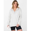 image:imageANRABESS Hoodies for Women Oversized Quarter Zip Pullover  Cozy Drawstring Fleece Tunic SweatshirtLoose Fit Long Sleeve With Side Split Casual amp Daily Leggings Outfits Spring amp FallWhite