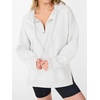 image:imageANRABESS Hoodies for Women Oversized Quarter Zip Pullover  Cozy Drawstring Fleece Tunic SweatshirtLoose Fit Long Sleeve With Side Split Casual amp Daily Leggings Outfits Spring amp FallWhite