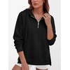 image:imageANRABESS Hoodies for Women Oversized Quarter Zip Pullover  Cozy Drawstring Fleece Tunic SweatshirtLoose Fit Long Sleeve With Side Split Casual amp Daily Leggings Outfits Spring amp FallBlack
