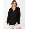 image:imageANRABESS Hoodies for Women Oversized Quarter Zip Pullover  Cozy Drawstring Fleece Tunic SweatshirtLoose Fit Long Sleeve With Side Split Casual amp Daily Leggings Outfits Spring amp FallBlack