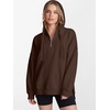 image:imageANRABESS Hoodies for Women Oversized Quarter Zip Pullover  Cozy Drawstring Fleece Tunic SweatshirtLoose Fit Long Sleeve With Side Split Casual amp Daily Leggings Outfits Spring amp FallCoffee