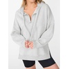image:imageANRABESS Hoodies for Women Oversized Quarter Zip Pullover  Cozy Drawstring Fleece Tunic SweatshirtLoose Fit Long Sleeve With Side Split Casual amp Daily Leggings Outfits Spring amp FallLight Grey