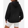 image:imageANRABESS Oversized Hoodies for Women Fleece Sweatshirt  Ruched Long Sleeve Pullover Top  with Kangaroo Pocket Drop ShoulderCasual Daily amp Light Workouts Spring Fall ClothesBlack