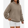 image:imageANRABESS Oversized Hoodies for Women Fleece Sweatshirt  Ruched Long Sleeve Pullover Top  with Kangaroo Pocket Drop ShoulderCasual Daily amp Light Workouts Spring Fall ClothesCoffee Grey