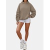 image:imageANRABESS Oversized Hoodies for Women Fleece Sweatshirt  Ruched Long Sleeve Pullover Top  with Kangaroo Pocket Drop ShoulderCasual Daily amp Light Workouts Spring Fall ClothesCoffee Grey