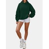 image:imageANRABESS Oversized Hoodies for Women Fleece Sweatshirt  Ruched Long Sleeve Pullover Top  with Kangaroo Pocket Drop ShoulderCasual Daily amp Light Workouts Spring Fall ClothesForest Green