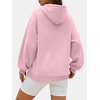image:imageANRABESS Oversized Hoodies for Women Fleece Sweatshirt  Ruched Long Sleeve Pullover Top  with Kangaroo Pocket Drop ShoulderCasual Daily amp Light Workouts Spring Fall ClothesPink
