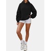 image:imageANRABESS Oversized Hoodies for Women Fleece Sweatshirt  Ruched Long Sleeve Pullover Top  with Kangaroo Pocket Drop ShoulderCasual Daily amp Light Workouts Spring Fall ClothesBlack