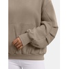 image:imageANRABESS Oversized Hoodies for Women Fleece Sweatshirt  Ruched Long Sleeve Pullover Top  with Kangaroo Pocket Drop ShoulderCasual Daily amp Light Workouts Spring Fall ClothesCoffee Grey