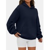 image:imageANRABESS Oversized Hoodies for Women Fleece Sweatshirt  Ruched Long Sleeve Pullover Top  with Kangaroo Pocket Drop ShoulderCasual Daily amp Light Workouts Spring Fall ClothesNavy