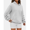 image:imageANRABESS Oversized Hoodies for Women Fleece Sweatshirt  Ruched Long Sleeve Pullover Top  with Kangaroo Pocket Drop ShoulderCasual Daily amp Light Workouts Spring Fall ClothesGrey