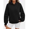 image:imageANRABESS Oversized Hoodies for Women Fleece Sweatshirt  Ruched Long Sleeve Pullover Top  with Kangaroo Pocket Drop ShoulderCasual Daily amp Light Workouts Spring Fall ClothesBlack