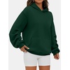 image:imageANRABESS Oversized Hoodies for Women Fleece Sweatshirt  Ruched Long Sleeve Pullover Top  with Kangaroo Pocket Drop ShoulderCasual Daily amp Light Workouts Spring Fall ClothesForest Green