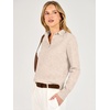 image:imageANRABESS Sweaters for Women Polo Collared Knit Long Sleeve Pullover  Soft Lightweight Cozy Feel V Neck Button Shirts Business Casual amp Office Clothes Fall Winter Dressy WearAlmond