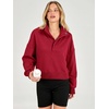 image:imageANRABESS Sweatshirt for Women Oversized Cropped Fall Outfits  Long Sleeve Button Henley Neck Soft Comfy Pullover Tops Relaxed Fit Casual Daily Wear Fall Winter Fashion Outfits ClothesRed