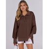 image:imageANRABESS Sweatshirt for Women Oversized Henley Fall Outfits  Button Up High Low Hem Pullover TopsLoose Fit Slit Side Tunic SweatshirtsComfort Soft SweatersTravel and Everyday ClothesCoffee