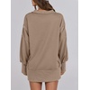 image:imageANRABESS Sweatshirt for Women Oversized Henley Fall Outfits  Button Up High Low Hem Pullover TopsLoose Fit Slit Side Tunic SweatshirtsComfort Soft SweatersTravel and Everyday ClothesKhaki