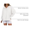 image:imageANRABESS Sweatshirt for Women Oversized Henley Fall Outfits  Button Up High Low Hem Pullover TopsLoose Fit Slit Side Tunic SweatshirtsComfort Soft SweatersTravel and Everyday ClothesWhite