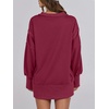 image:imageANRABESS Sweatshirt for Women Oversized Henley Fall Outfits  Button Up High Low Hem Pullover TopsLoose Fit Slit Side Tunic SweatshirtsComfort Soft SweatersTravel and Everyday ClothesDeep Red