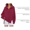 image:imageANRABESS Sweatshirt for Women Oversized Henley Fall Outfits  Button Up High Low Hem Pullover TopsLoose Fit Slit Side Tunic SweatshirtsComfort Soft SweatersTravel and Everyday ClothesDeep Red