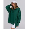 image:imageANRABESS Sweatshirt for Women Oversized Henley Fall Outfits  Button Up High Low Hem Pullover TopsLoose Fit Slit Side Tunic SweatshirtsComfort Soft SweatersTravel and Everyday ClothesForest