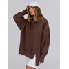 image:imageANRABESS Sweatshirt for Women Oversized Henley Fall Outfits  Button Up High Low Hem Pullover TopsLoose Fit Slit Side Tunic SweatshirtsComfort Soft SweatersTravel and Everyday ClothesCoffee