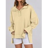 image:imageANRABESS Sweatshirt for Women Oversized Henley Fall Outfits  Button Up High Low Hem Pullover TopsLoose Fit Slit Side Tunic SweatshirtsComfort Soft SweatersTravel and Everyday ClothesBeige
