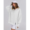image:imageANRABESS Sweatshirt for Women Oversized Henley Fall Outfits  Button Up High Low Hem Pullover TopsLoose Fit Slit Side Tunic SweatshirtsComfort Soft SweatersTravel and Everyday ClothesLight Grey
