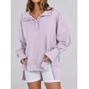 image:imageANRABESS Sweatshirt for Women Oversized Henley Fall Outfits  Button Up High Low Hem Pullover TopsLoose Fit Slit Side Tunic SweatshirtsComfort Soft SweatersTravel and Everyday ClothesLight Purple