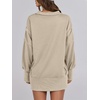 image:imageANRABESS Sweatshirt for Women Oversized Henley Fall Outfits  Button Up High Low Hem Pullover TopsLoose Fit Slit Side Tunic SweatshirtsComfort Soft SweatersTravel and Everyday ClothesApricot