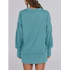 image:imageANRABESS Sweatshirt for Women Oversized Henley Fall Outfits  Button Up High Low Hem Pullover TopsLoose Fit Slit Side Tunic SweatshirtsComfort Soft SweatersTravel and Everyday ClothesLake Green