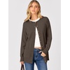 image:imageANRABESS Womens Cardigans 2026 Fall Dressy Casual Long Sleeve Crewneck Button Down Open Front Soft Knit Cardigan SweatersBrown