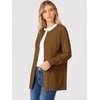 image:imageANRABESS Womens Cardigans 2026 Fall Dressy Casual Long Sleeve Crewneck Button Down Open Front Soft Knit Cardigan SweatersCaramel