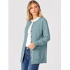 image:imageANRABESS Womens Cardigans 2026 Fall Dressy Casual Long Sleeve Crewneck Button Down Open Front Soft Knit Cardigan SweatersLight Blue